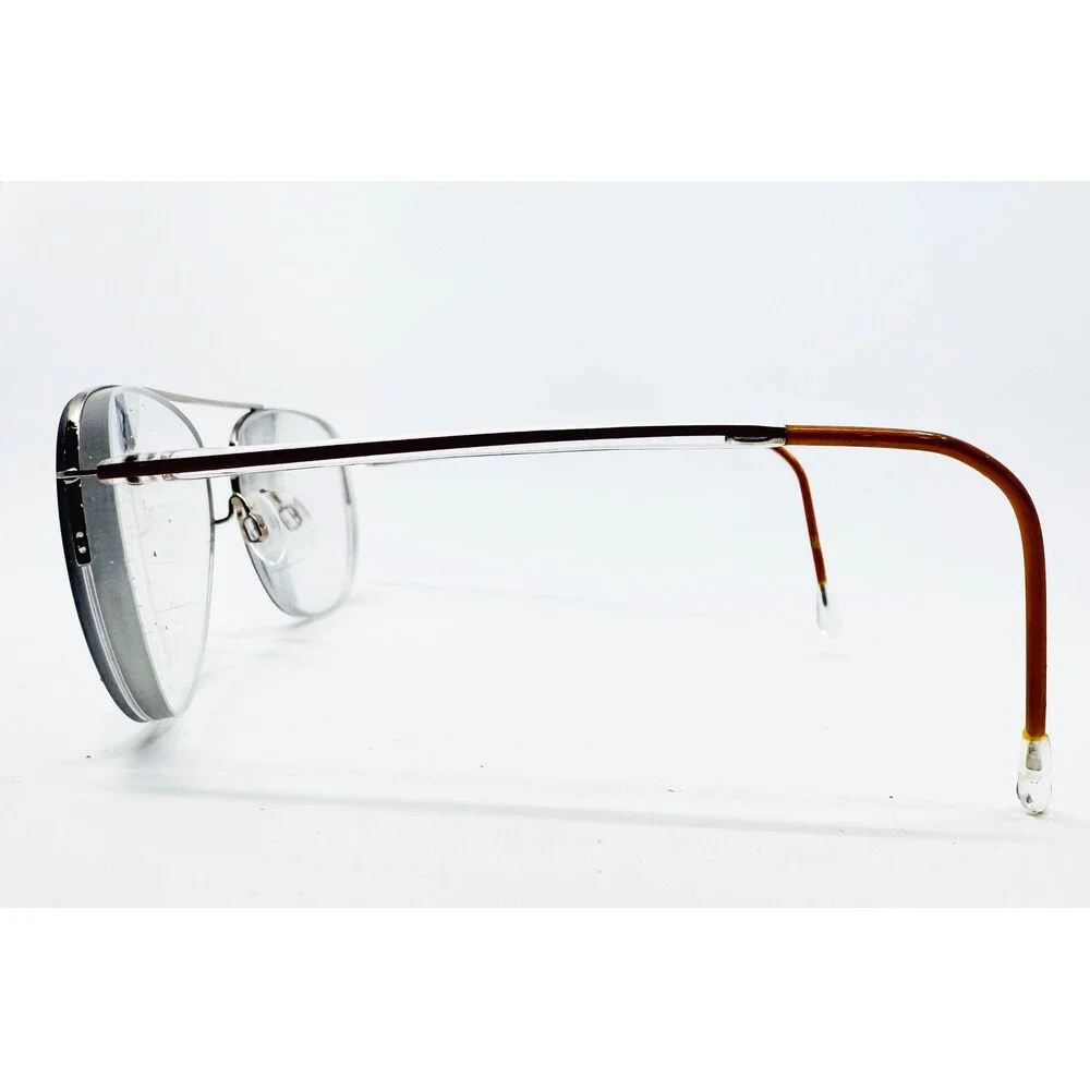 Stetson Eyeglasses Mens Silver Aviator Full Rim 9005 56-17-140